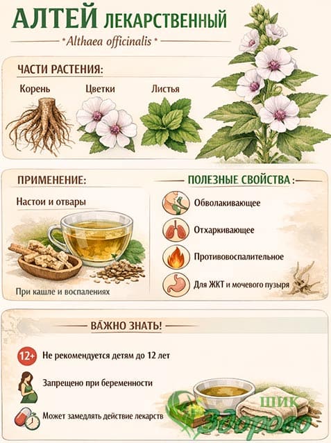 Полезные свойства алтея